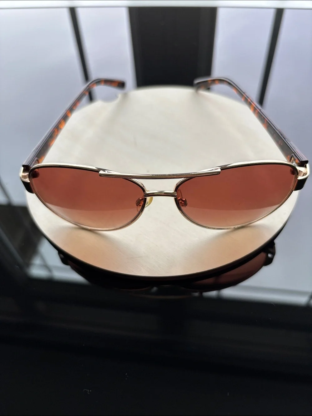 Jessica Simpson Gold Rim Tortoise Shell frame Rose-Tinted Women's Sunglasses